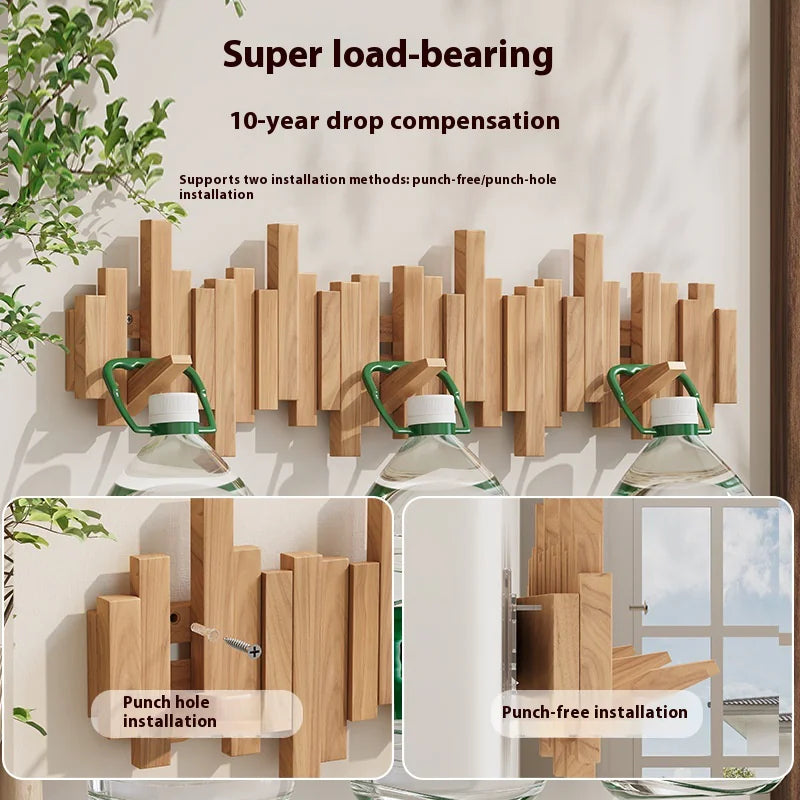 Wooden Piano Keys Clothes Rack Wall Hanging