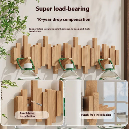 Wooden Piano Keys Clothes Rack Wall Hanging