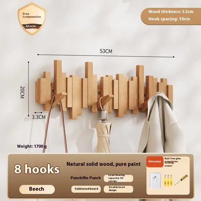 Wooden Piano Keys Clothes Rack Wall Hanging