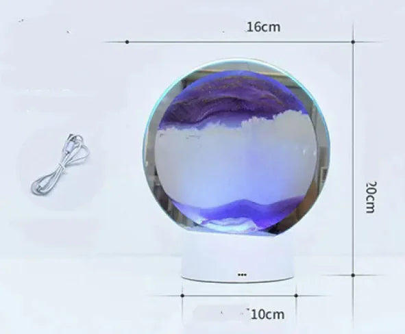 Luminous Hourglass with Sand Painting